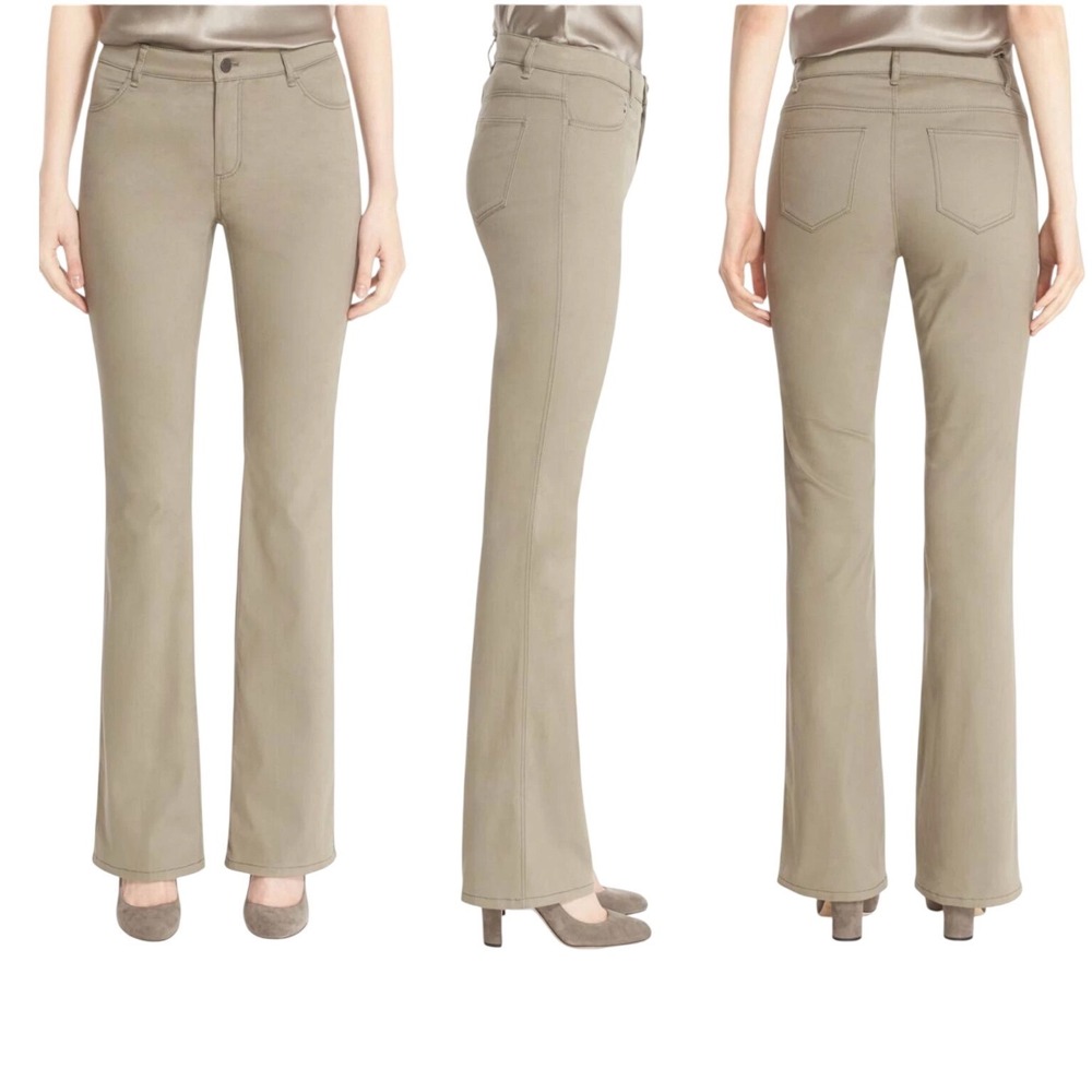 Lafayette 148 New York Women 4 Taupe Stretch Cotton Modal Bootcut Flare Pants